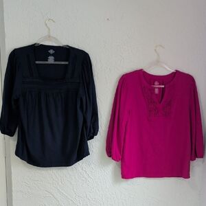 St. John's Bay Blue and Pink Blouses